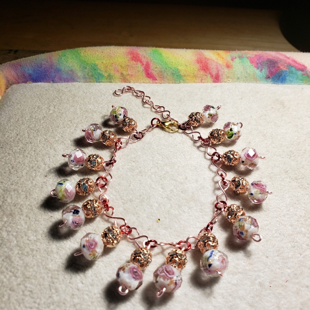 Handcrafted Adjustable 6-9 Glitter Flower Rhinestone